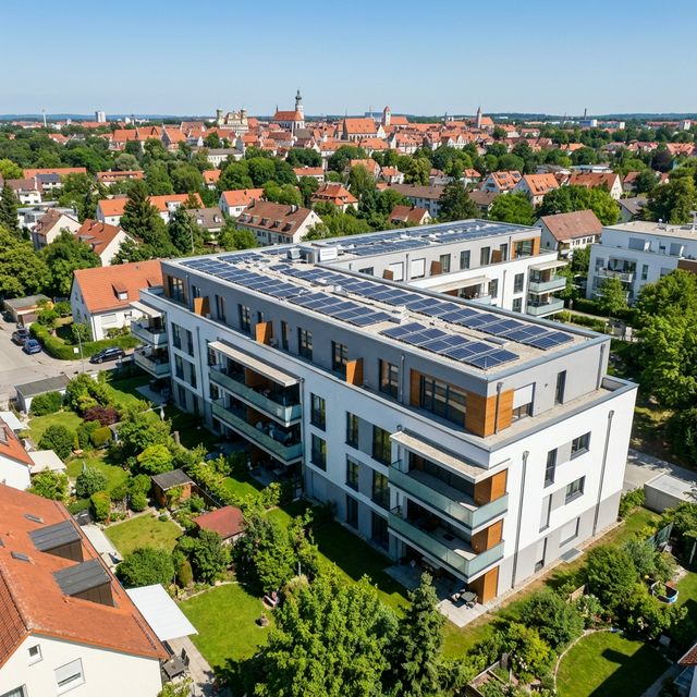 Mehrfamilienhaus mit PV-Anlage auf dem Dach — Mieterstrom Kostenbeispiel
